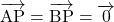 \bekutoru{AP}=\bekutoru{BP}=\overrightarrow{0}