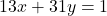 13x+31y=1