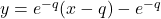 y=e^{-q}(x-q)-e^{-q}