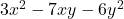 3x^2-7xy-6y^2