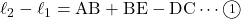 \ell_2-\ell_1=&\mathrm{AB}+\mathrm{BE}-\mathrm{DC}\cdots\textcircled{\scriptsize 1}