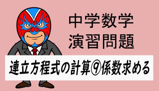 中学数学：連立方程式の計算⑨係数求める