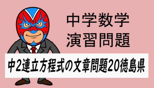 中学数学：中2連立方程式の文章問題20・徳島県・いろいろな関数