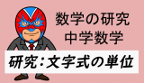 中学数学：研究テーマ：文字式の単位